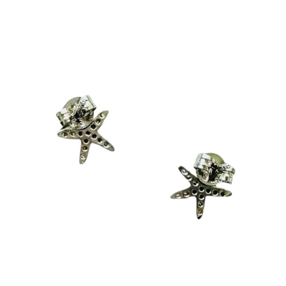 Express Silver Cubic Zirconia Starfish Stud Earrings - Picture 2 of 6